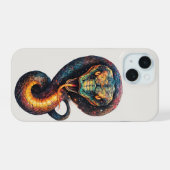 Levendige Kosmische Slang iPhone 15 Case (Achterkant horizontaal)