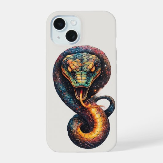 Levendige Kosmische Slang iPhone 15 Case (Achterkant)