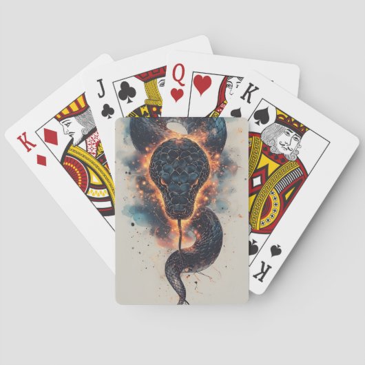 Levendige Kosmische Slang Met Uitgestrekt Heelal Pokerkaarten (Achterkant)