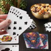 Levendige Kosmische Slang Met Uitgestrekt Heelal Pokerkaarten (Insitu)