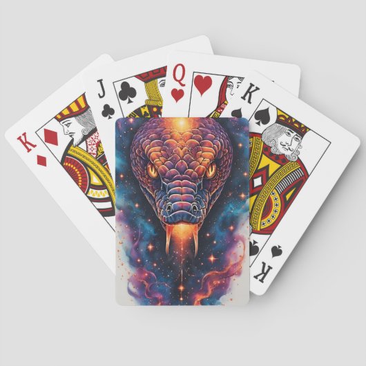 Levendige Kosmische Slang Met Uitgestrekt Heelal Pokerkaarten (Achterkant)