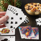 Levendige Kosmische Slang Met Uitgestrekt Heelal Pokerkaarten (Insitu)