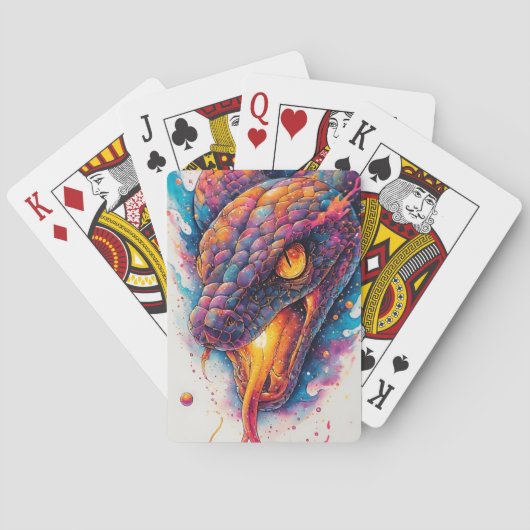 Levendige Kosmische Slang Met Uitgestrekt Heelal Pokerkaarten (Achterkant)