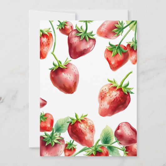 Levendige krans van aardbeien Baby shower Kaart (Achterkant)