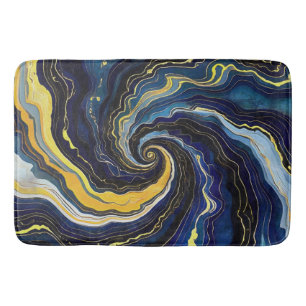 Levendige Krullen van Blauw en Goud 2 Badmat