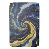 Levendige Krullen van Blauw en Goud 2 Badmat (Voorkant Verticaal)