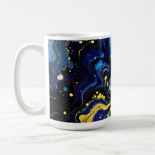 Levendige Krullen van Blauw en Goud 4 Koffiemok