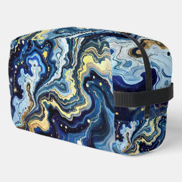 Levendige krullen van blauw en goud 5 toilettasje