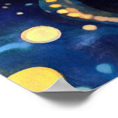 Levendige krullen van blauw en goud 6 poster (Hoek)