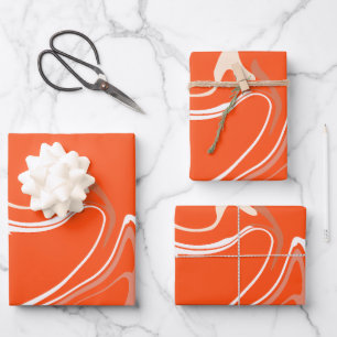 Levendige Krullen van Oranje Abstractie Inpakpapier Vel