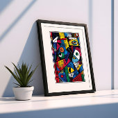 Levendige kubistische stijl Abstract Poster