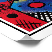 Levendige kubistische stijl Abstract Poster (Hoek)