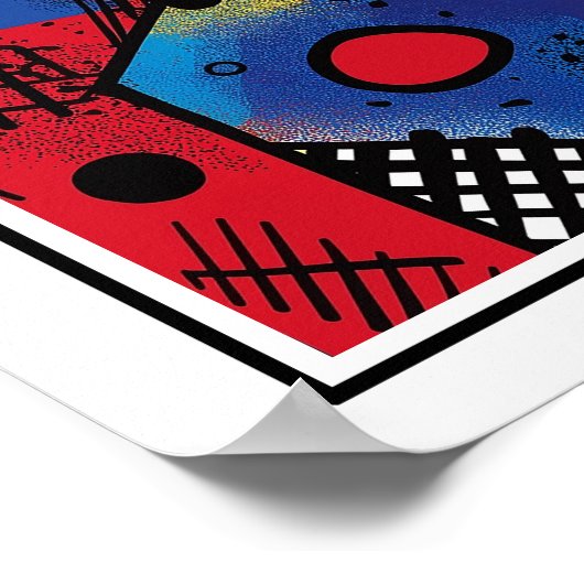 Levendige kubistische stijl Abstract Poster (Hoek)