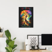 Levendige Kunst Boom des Levens – Natuur ontwerp Poster (Thuiskantoor)