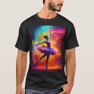 Levendige kunst van een Wild Vrouw Ballerina Dance T-shirt