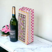 Levendige kunst wijn cadeautas