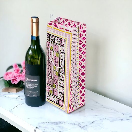 Levendige kunst wijn cadeautas