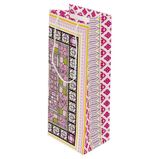 Levendige kunst wijn cadeautas (Voorkant Gekanteld)