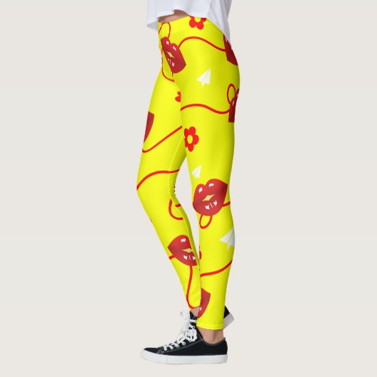 Levendige kussen over het ontwerp leggings (Links)
