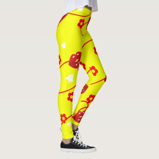 Levendige kussen over het ontwerp leggings (Rechts)