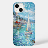 Levendige Kustkunst - Zeilboten, Vuurtoren & Case-Mate iPhone Case (Achterkant)