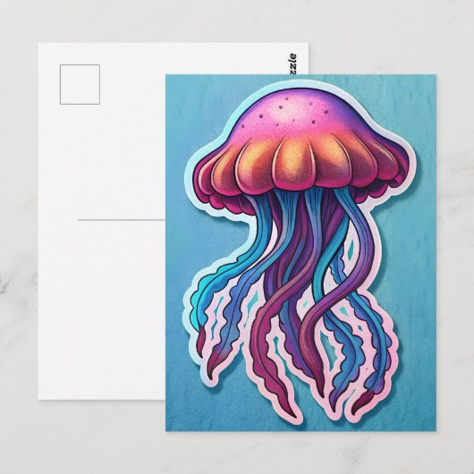 Levendige kwal briefkaart (Voorkant / Achterkant)