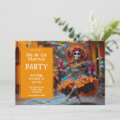 💀 Levendige La Calavera danser Kaart (Staand voorkant)