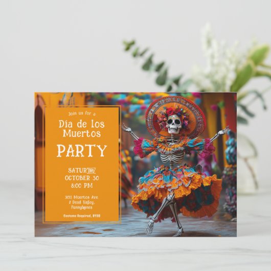 💀 Levendige La Calavera danser Kaart (Staand voorkant)