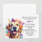 Levendige Labrador Paw-ty: een verjaardagsbash Kaart (Voorkant / Achterkant)