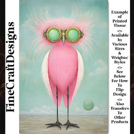 Levendige Lange Legged Funny Pink Bird BS9 Decoupa Tissuepapier