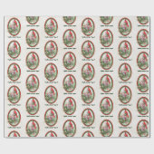 Levendige lantaarn met heilige en kardinale kerst cadeaupapier (Vlak)