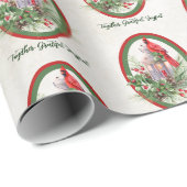 Levendige lantaarn met heilige en kardinale kerst cadeaupapier (Rol Hoek)