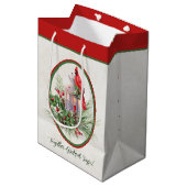 Levendige lantaarn met heilige en kardinale kerst medium cadeauzakje (Voorkant Gekanteld)
