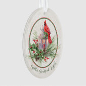 Levendige lantaarn met heilige en kardinale kerst ornament (voorkant)