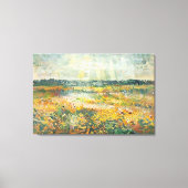 Levendige Late Summer Field Landschap Impressionis Canvas Afdruk (Voorkant)