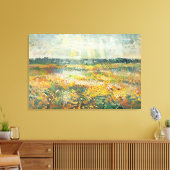 Levendige Late Summer Field Landschap Impressionis Canvas Afdruk (Insitu (Woonkamer))