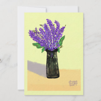 Levendige lavendelbloemen, geïnspireerd door de na kaart