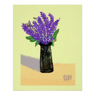 Levendige lavendelbloemen, geïnspireerd door de na perfect poster