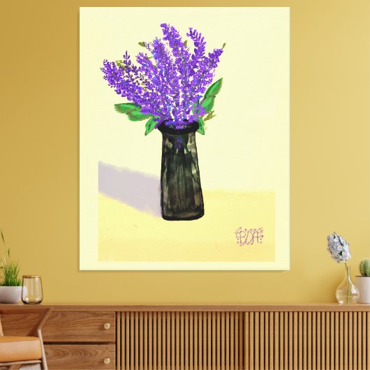 Levendige lavendelbloemen, Natuur geïnspireerd Canvas Afdruk (Insitu (Woonkamer))