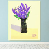 Levendige lavendelbloemen, Natuur geïnspireerd Canvas Afdruk (Insitu (Houten vloer))