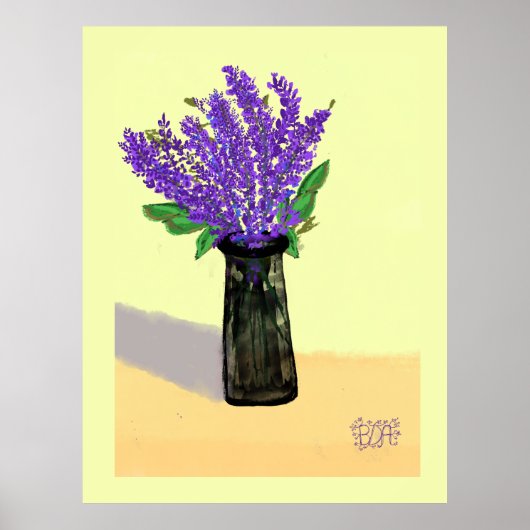 Levendige lavendelbloemen, Natuur geïnspireerd Poster (Voorkant)