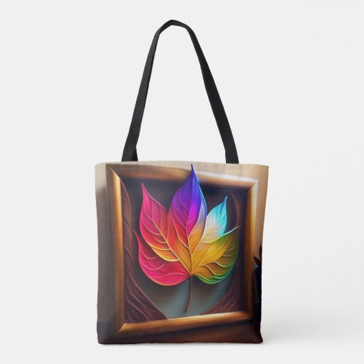 "Levendige Leaf Art met mooie kleuren Tote Bag (Achterkant)