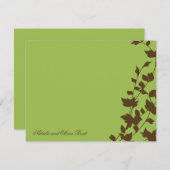 Levendige lederen flat bedankt kaarten - bruin (Voorkant / Achterkant)