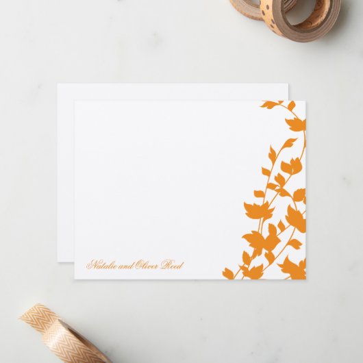 Levendige lederen flat met dank aan je kaarten - O Notitiekaartje (Voorkant / Achterkant in situ)