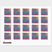 Levendige "Leef je droom" Graffiti-muurkunst Vierkante Sticker (Vel)