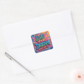 Levendige "Leef je droom" Graffiti-muurkunst Vierkante Sticker (Envelop)