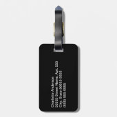 Levendige leesdruk Elegant Brown Bow en naam Bagagelabel (Achterkant verticaal)