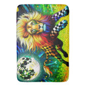 Levendige Leeuw Maanscène Badmat (Voorkant Verticaal)