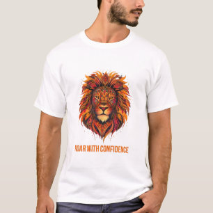 Levendige leeuwenkop - brullen met vertrouwen t-shirt