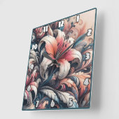 Levendige lelie bloeit met ingewikkelde wervelinge vierkante klok (Hoek)